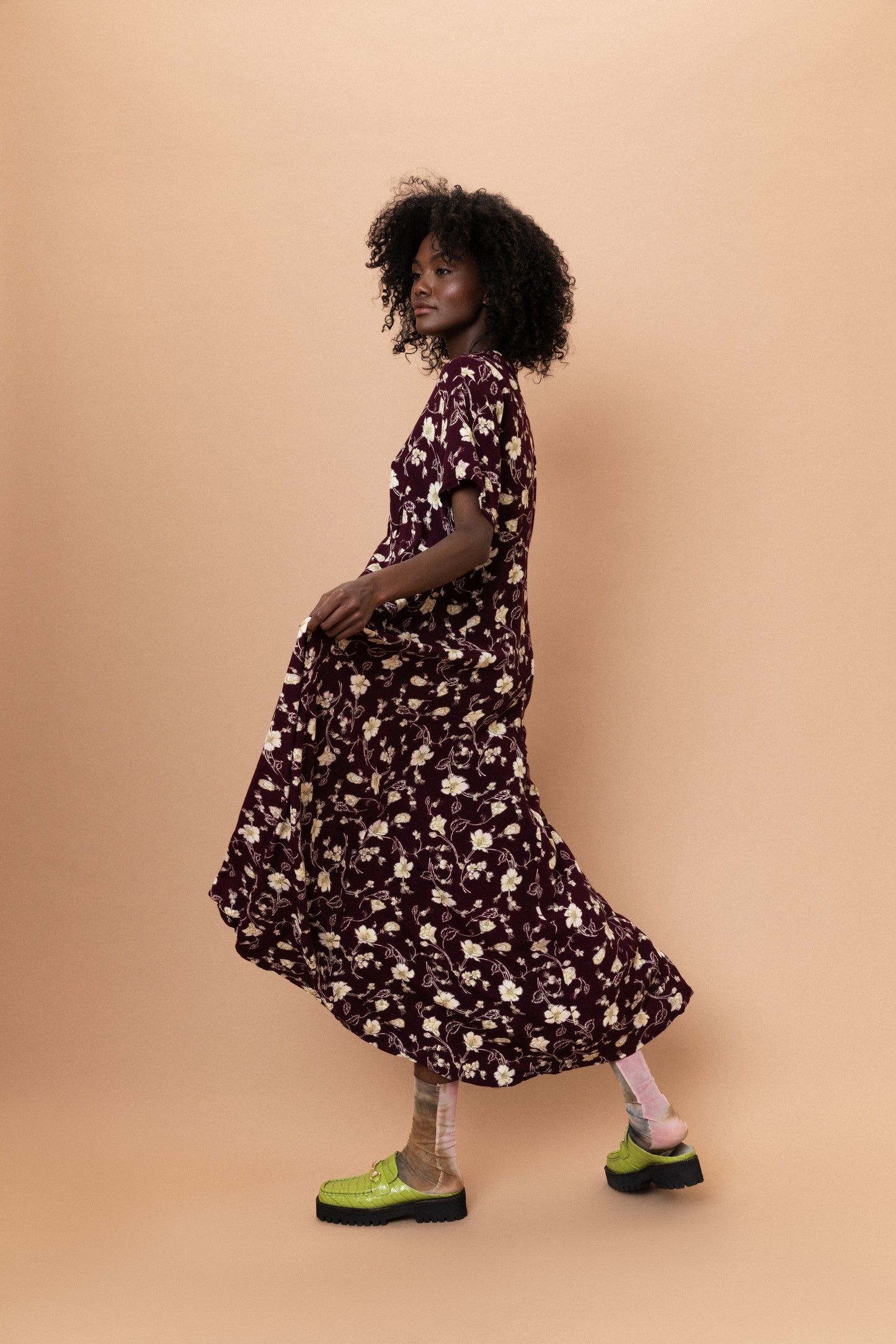 Vintage Oversized Floral Maxi Dress (S-L)