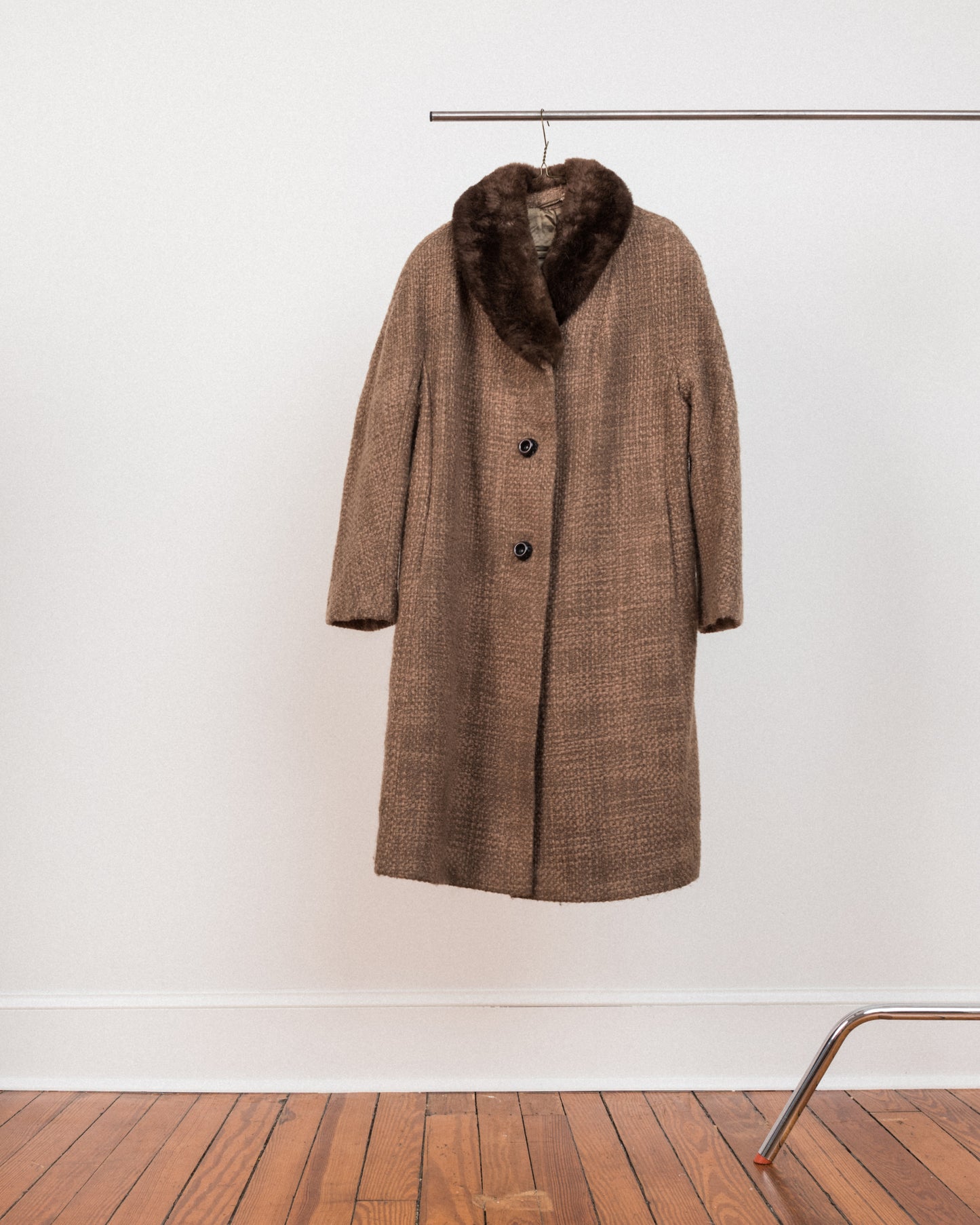 Vintage Toffee Boucle Wool BERLIN Coat #14 (S)