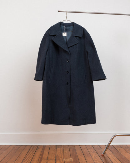 Vintage Navy Blue Wool BERLIN Coat #18 (S/M)
