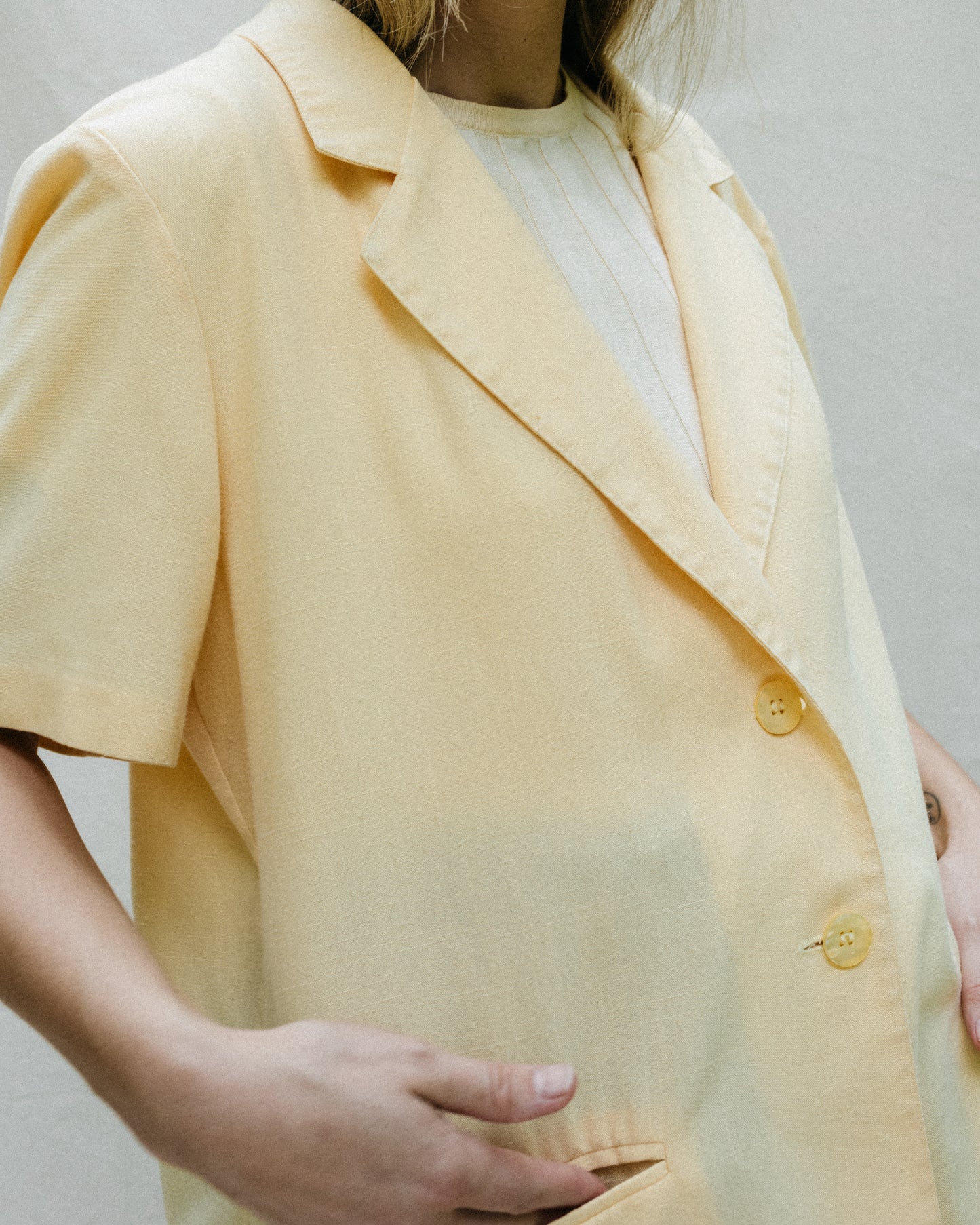 Vintage Oversized Short Sleeve Blazer (S-L)