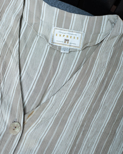 Vintage Sand Striped Summer Jacket (S)