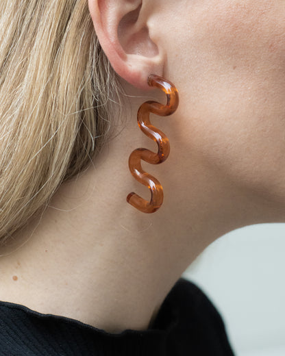 Ocean Waves Caramel Earrings
