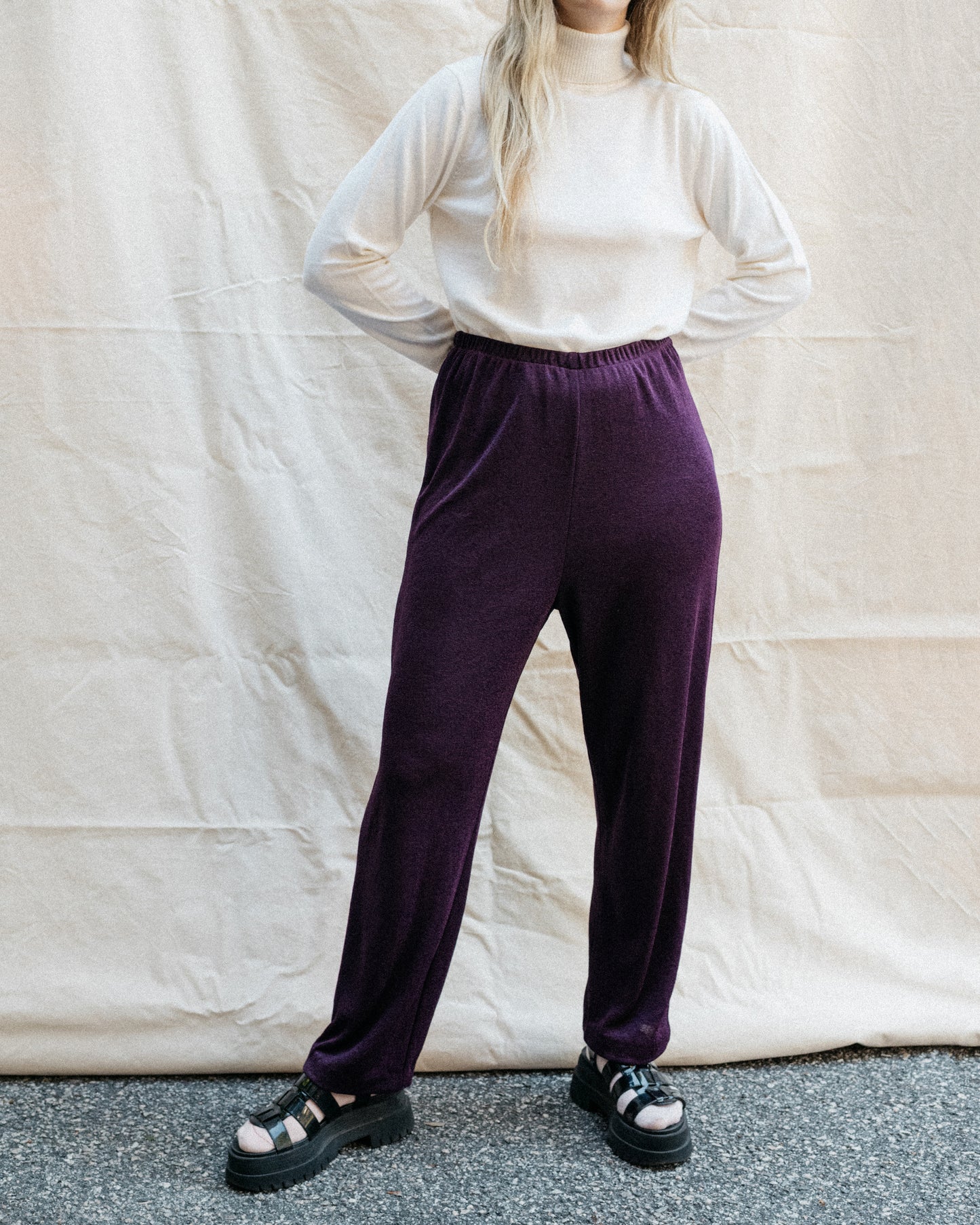 Vintage Purple Knit Pants (M/L)