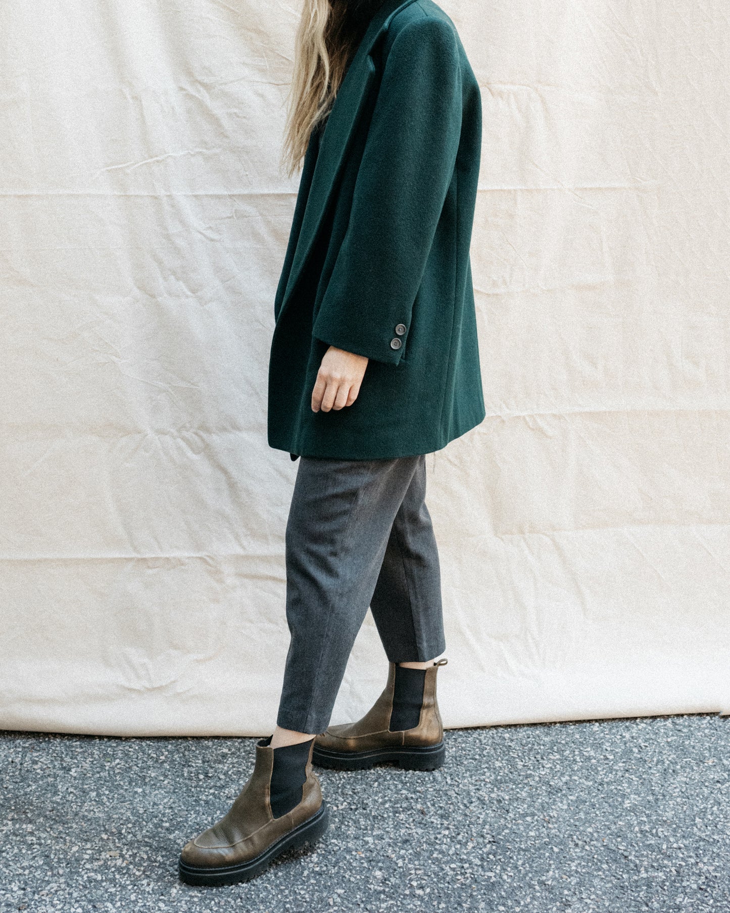 Vintage Forest Green Wool Coat (S-L)