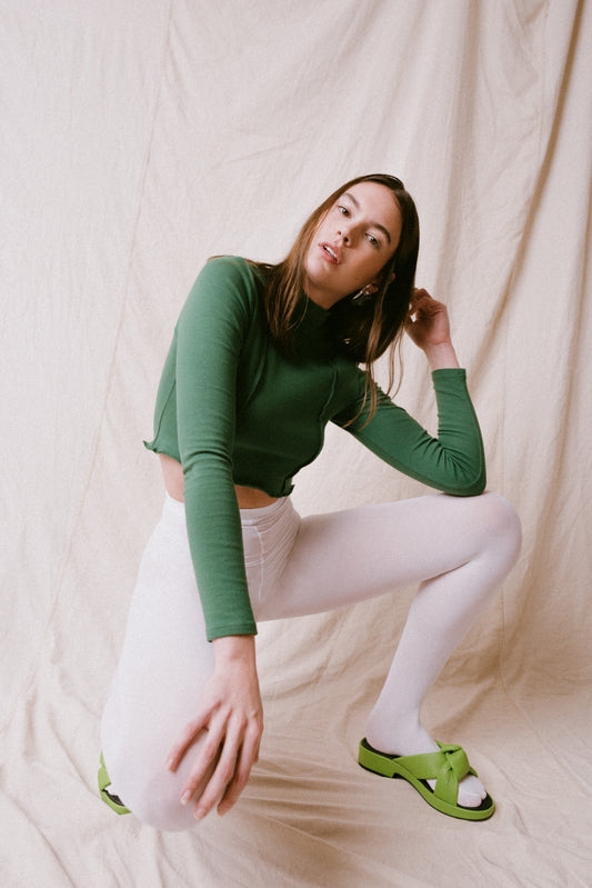 Frances Top in Forest Green