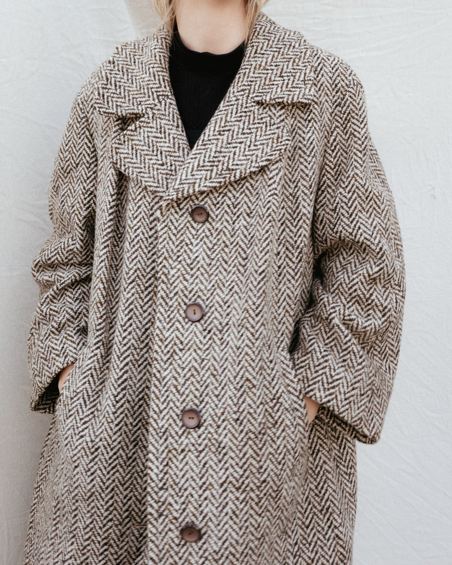 Vintage Wool Herringbone BERLIN Coat #3 (S/M)