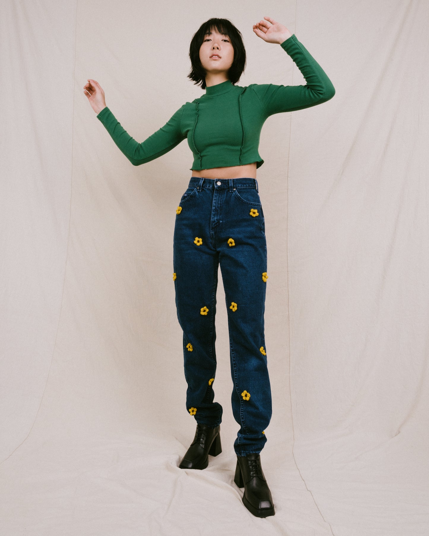 Frances Top in Forest Green