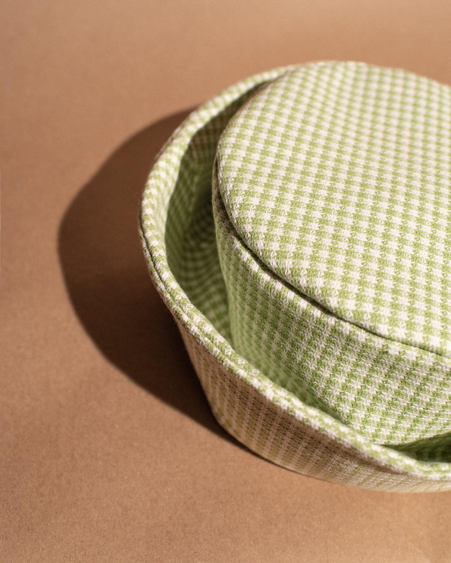 Agnes Hat in Gingham Green