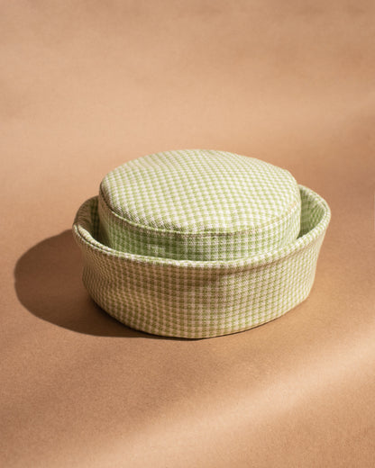 Agnes Hat in Gingham Green