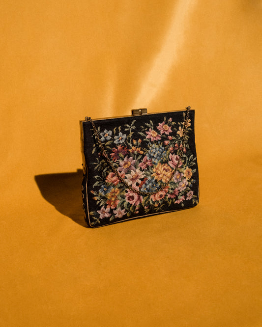 Vintage Floral Tapestry Mini Bag