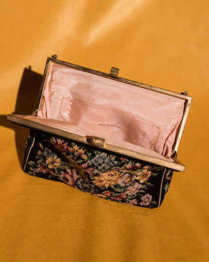 Vintage Floral Tapestry Mini Bag