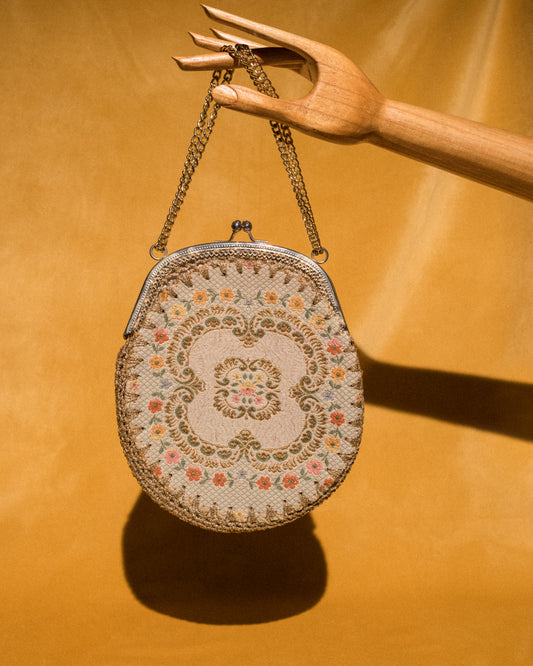 Vintage Embroidered Tapestry Bag