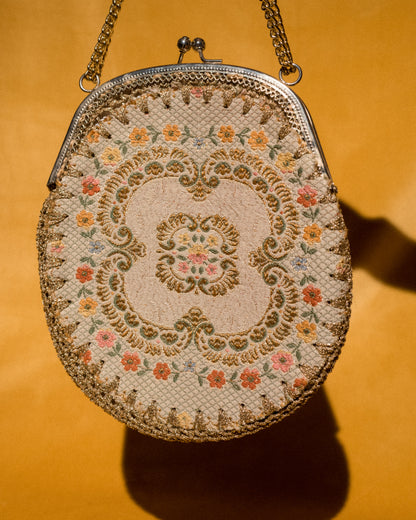 Vintage Embroidered Tapestry Bag