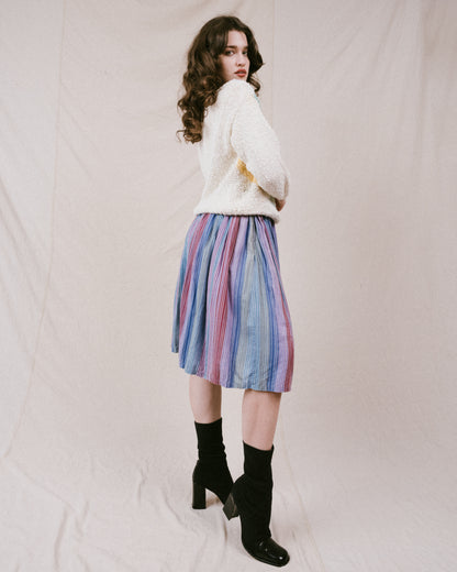 Vintage Striped Cotton Skirt (XS)