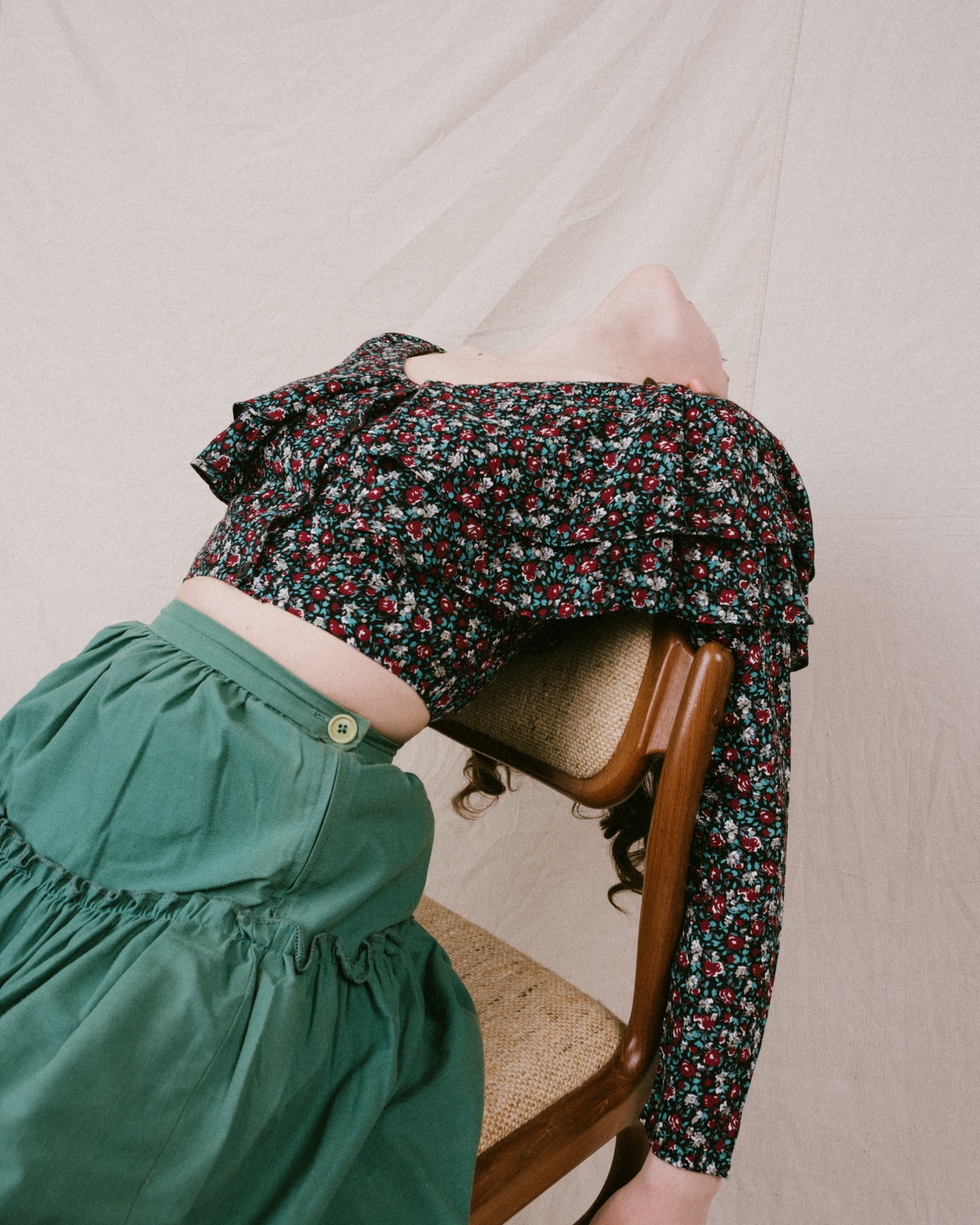 Vintage Teal Green Milkmaid Skirt (XS)