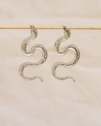 Silver Serpent Earrings