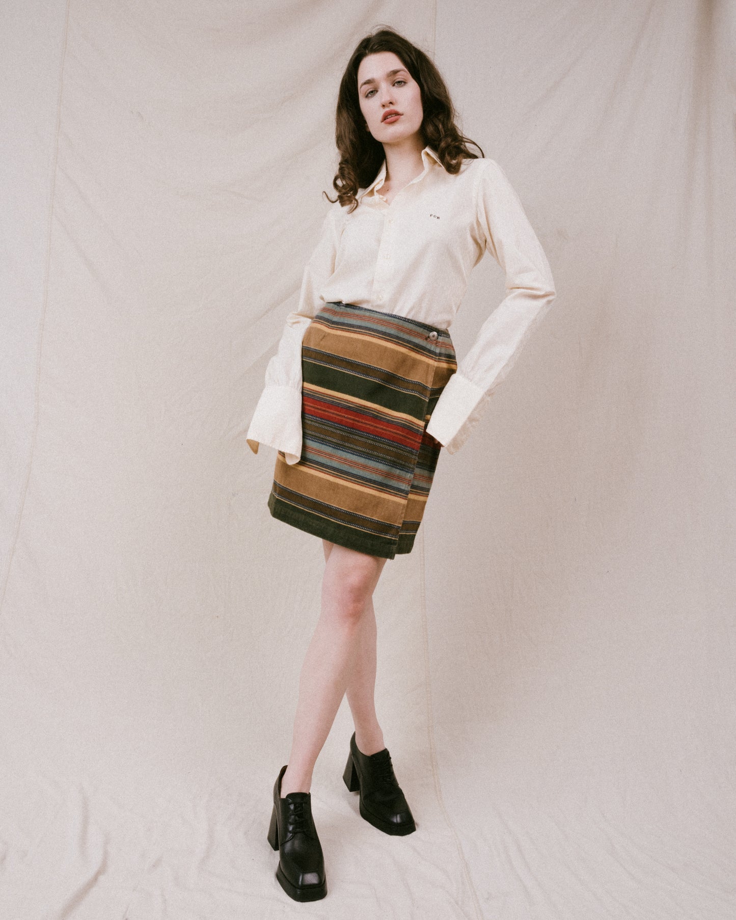 Vintage Denim Wrap Skirt (M/L)