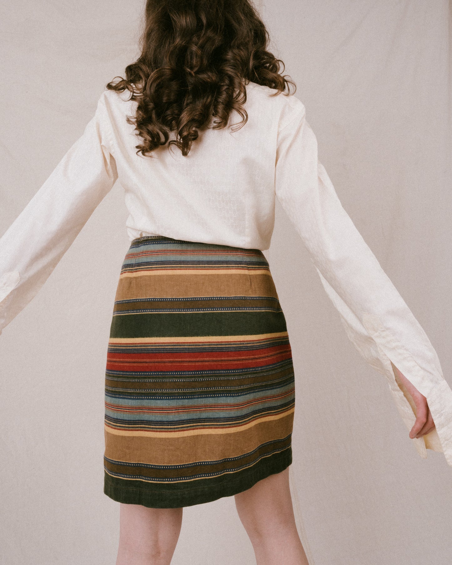 Vintage Denim Wrap Skirt (M/L)