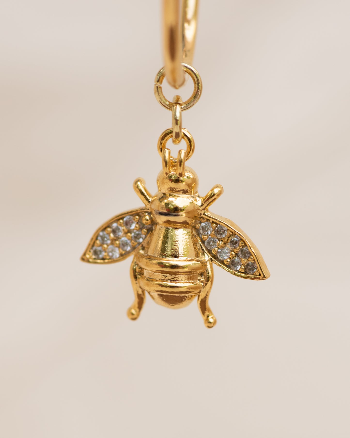 Single Charm Hoop Earring (Honey Bee)