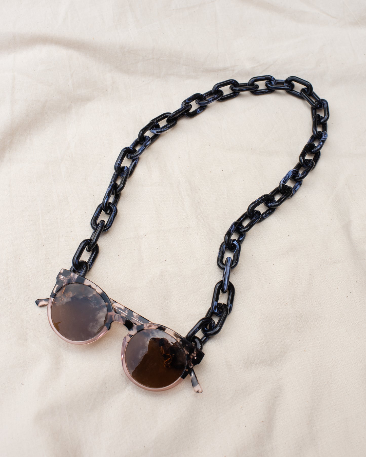 Extra Chunky Black Marble Eyewear Chain