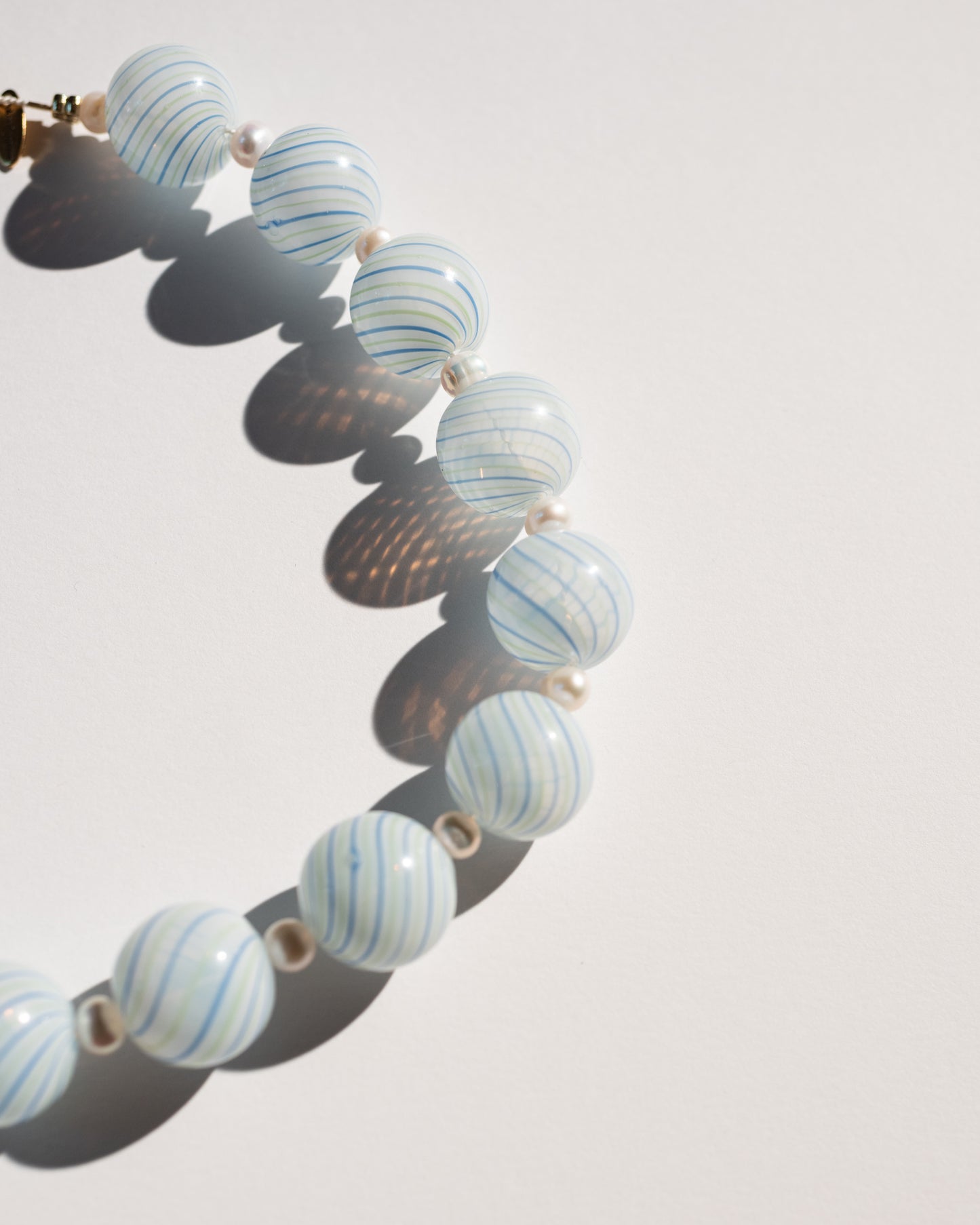 Lost Your Marbles Necklace in Blue Swirl