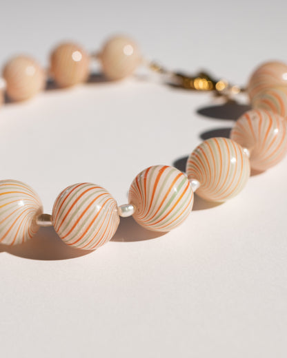 Lost Your Marbles Necklace in Orange Swirl