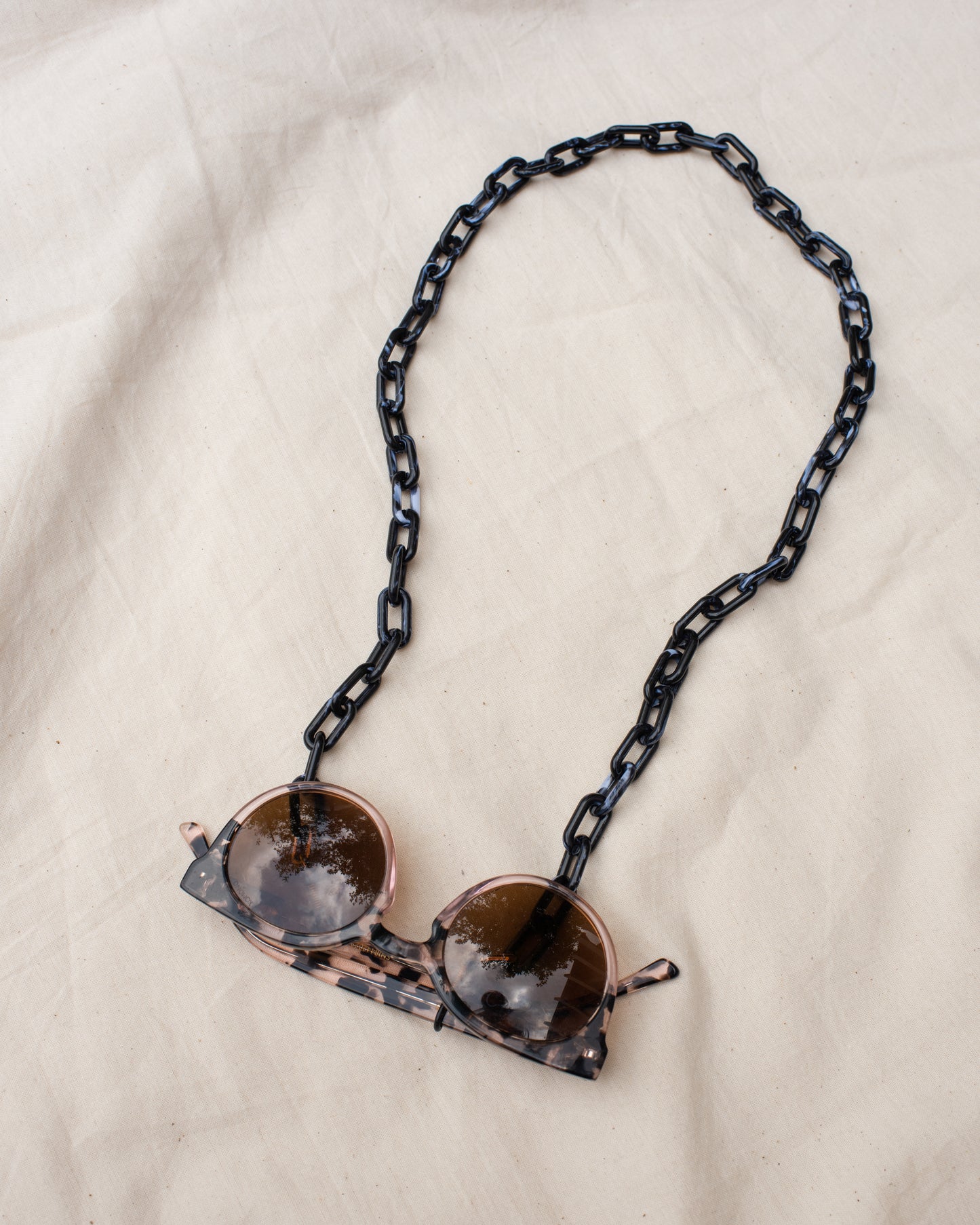 Chunky Black Marble Eyewear Chain