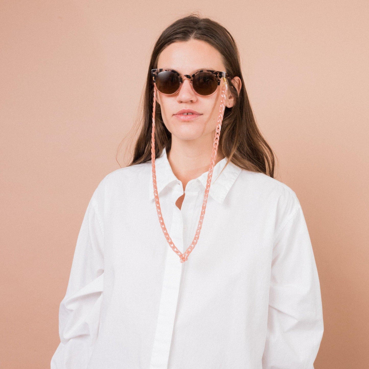Chunky Blush (Sun) Glasses Chain - Closed Caption | Shop Vintage + Handmade. Always Sustainable. Never Wasteful.