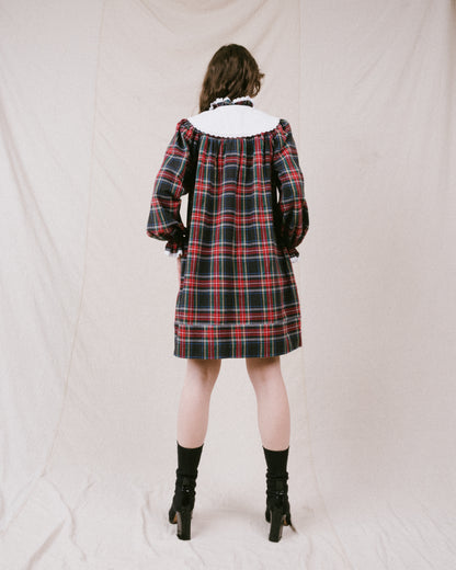 Vintage Plaid Frilly Dress (S/M)