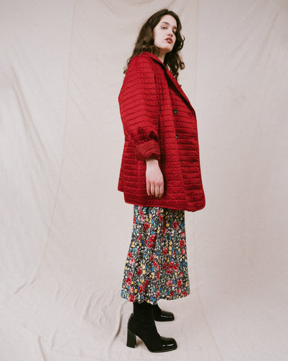 Vintage Ruby Oversized Quilted Jacket (S-L)