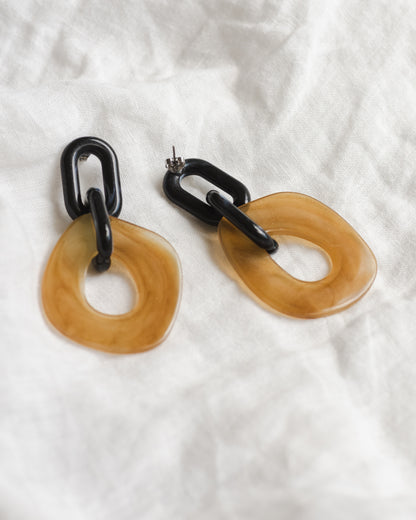 Clementine Earrings in Sand + Marble