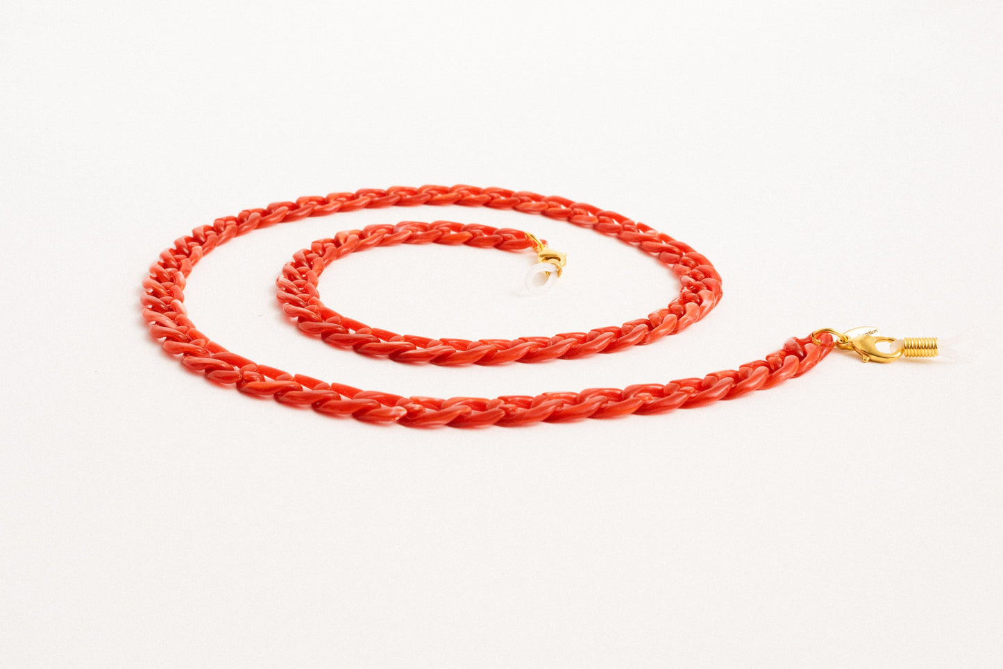 Chunky Coral (Sun) Glasses Chain - Closed Caption | Shop Vintage + Handmade. Always Sustainable. Never Wasteful.