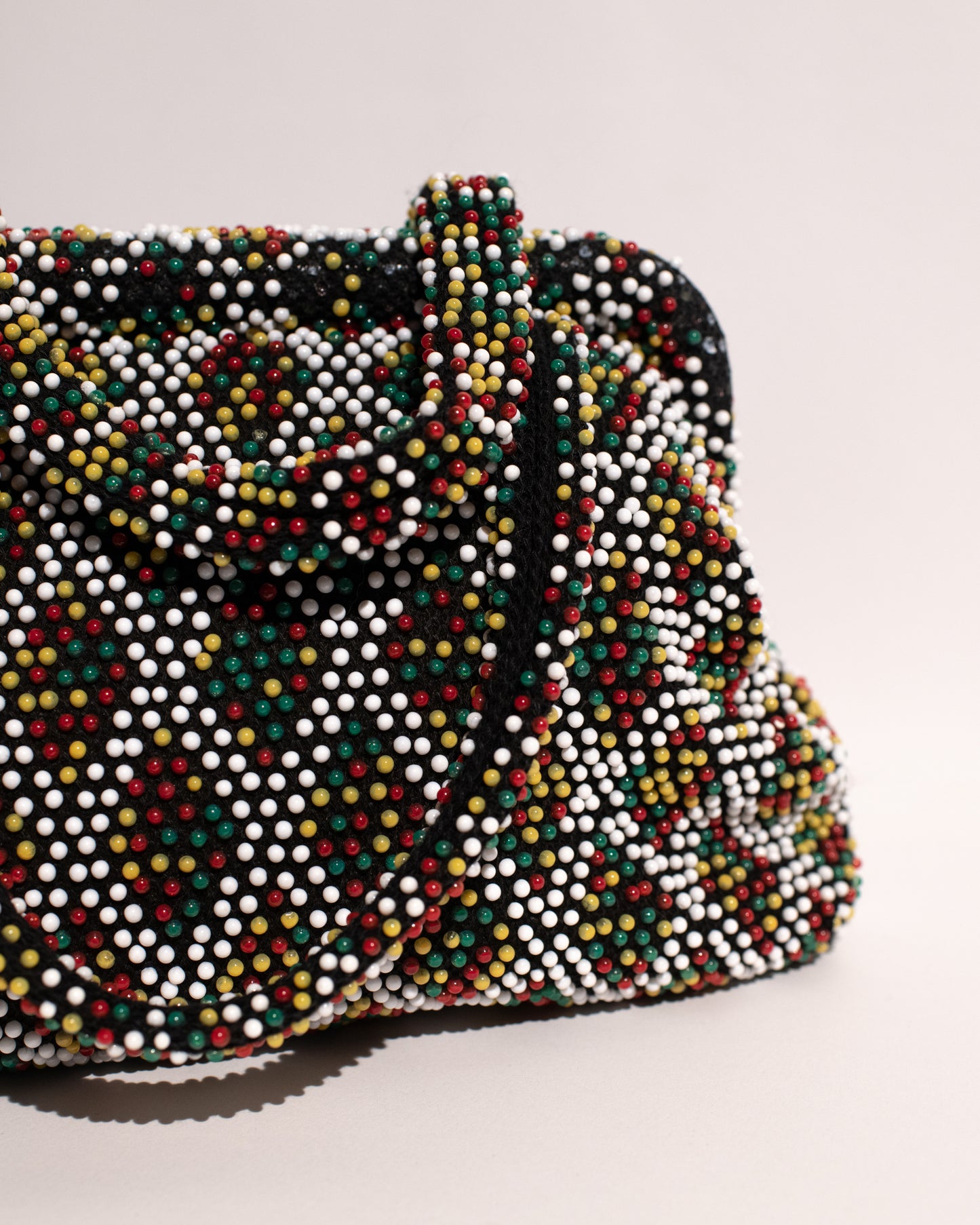 Vintage 1950 Geometric Bubble Bead Bag