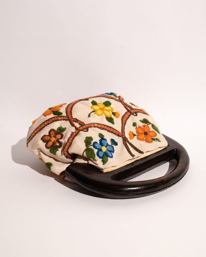 Vintage 1970 Embroidered Tapestry Bag