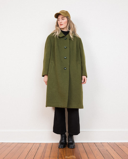 Vintage Green Camelhair BERLIN Coat #13 (S/M)