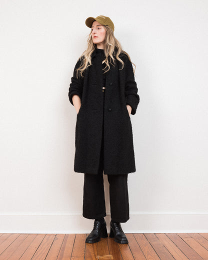 Vintage Black Boucle Wool BERLIN Coat #17 (S/M)
