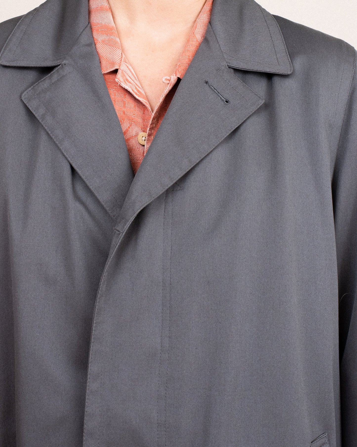 Vintage Blue Grey Trench Coat / S/M