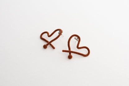 Chocolate Velvet Heart Earrings - Closed Caption | Shop Vintage + Handmade. Always Sustainable. Never Wasteful.