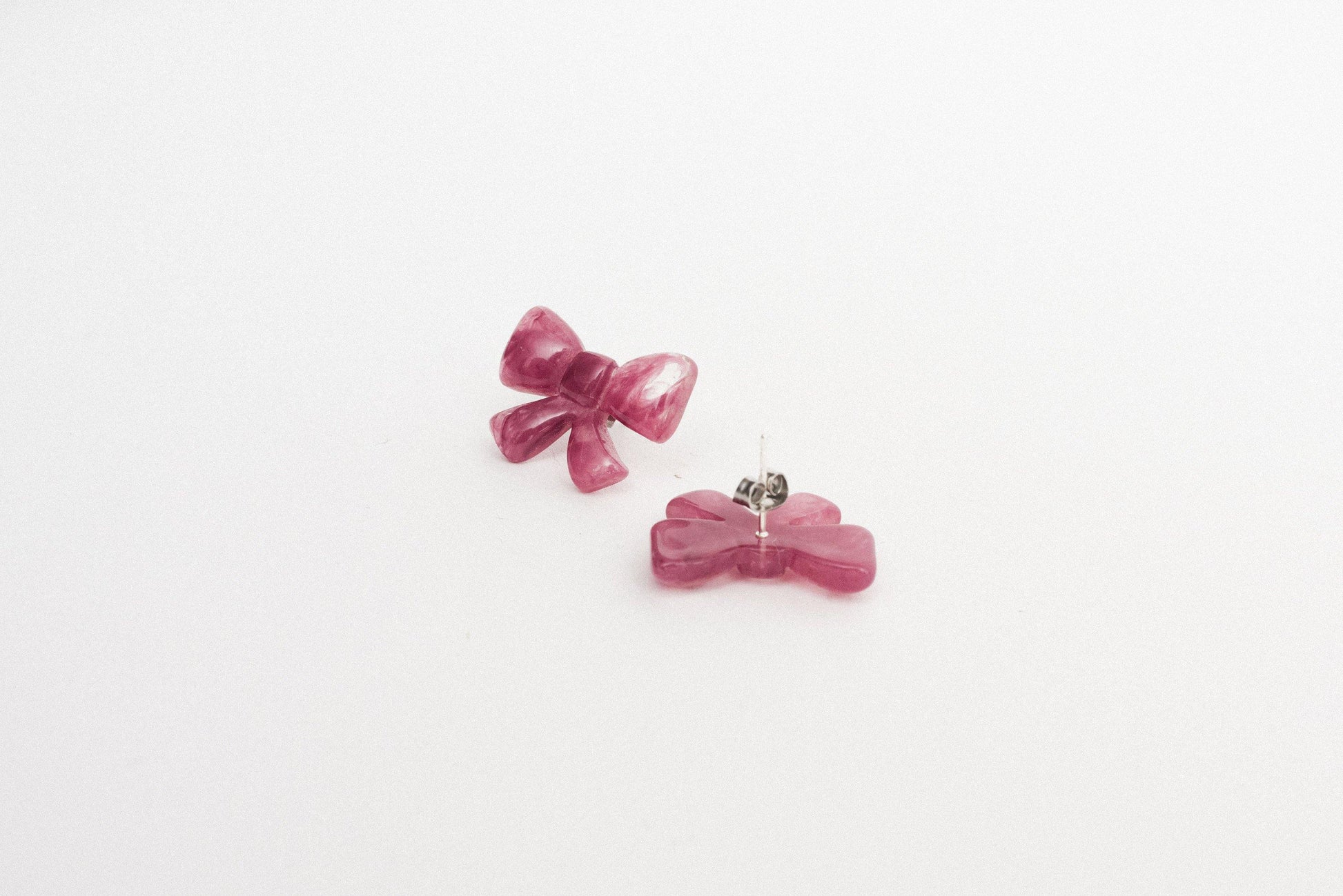 Dainty Plum Bow Earrings - Closed Caption | Shop Vintage + Handmade. Always Sustainable. Never Wasteful.