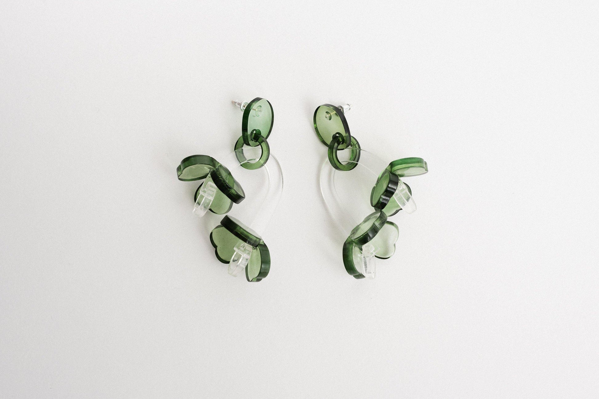 Green Flower Dangle Earrings - Closed Caption | Shop Vintage + Handmade. Always Sustainable. Never Wasteful.