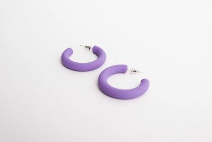 Lilac Hoop Earrings - Closed Caption | Shop Vintage + Handmade. Always Sustainable. Never Wasteful.