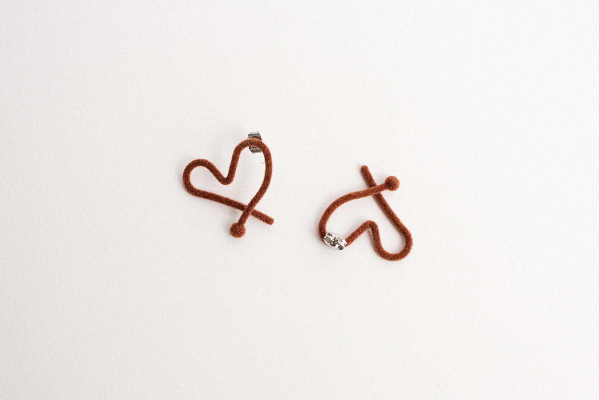 Chocolate Velvet Heart Earrings - Closed Caption | Shop Vintage + Handmade. Always Sustainable. Never Wasteful.