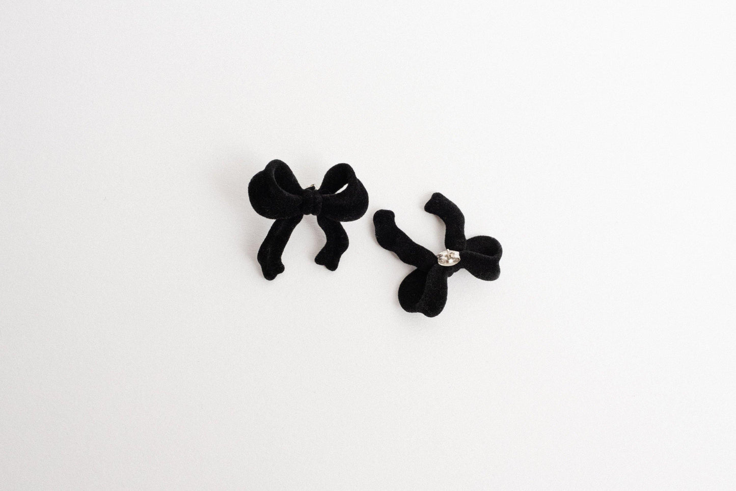 Black Velvet Bow Earrings - Closed Caption | Shop Vintage + Handmade. Always Sustainable. Never Wasteful.