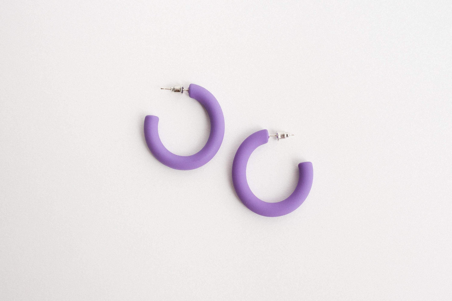 Lilac Hoop Earrings - Closed Caption | Shop Vintage + Handmade. Always Sustainable. Never Wasteful.