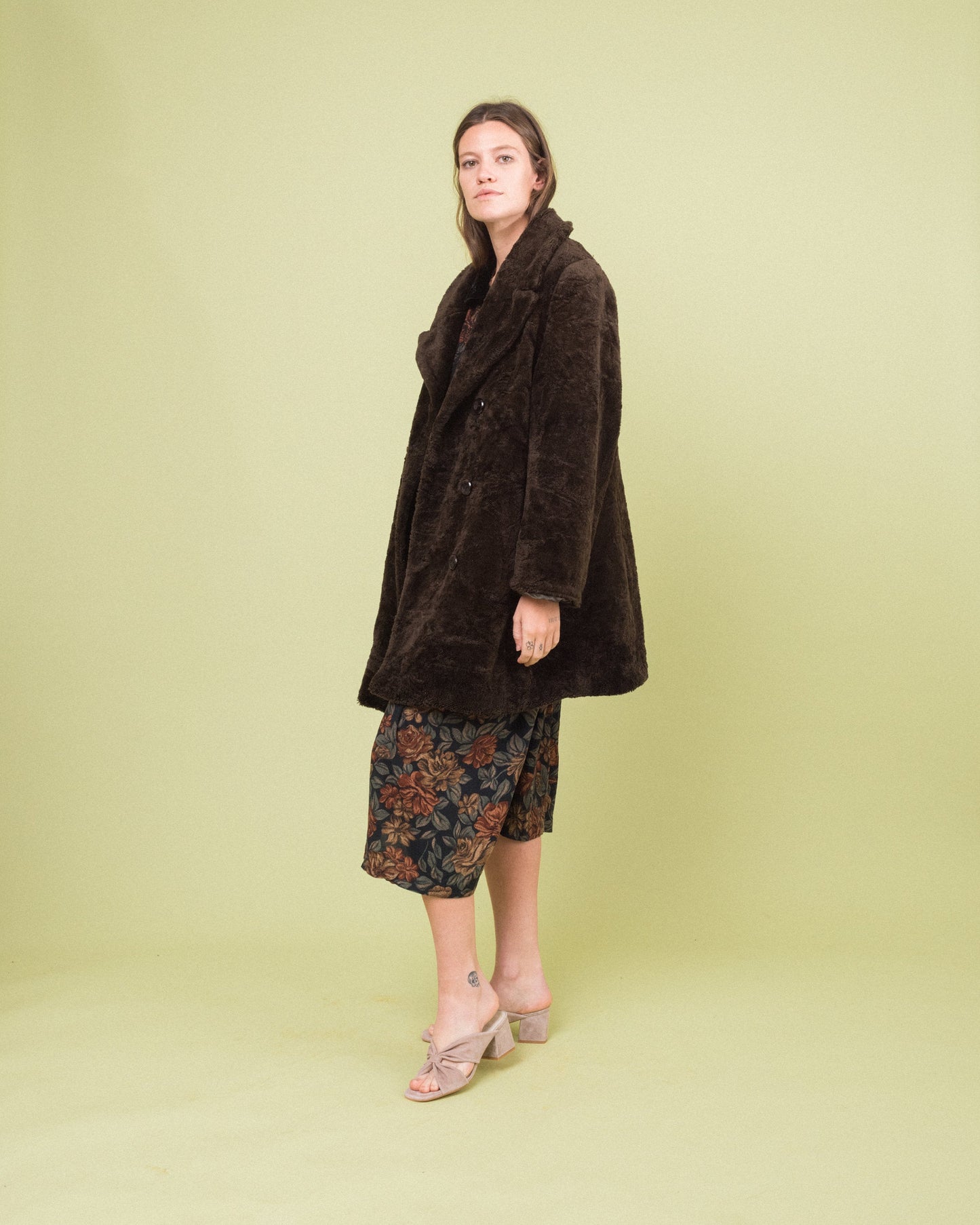 Vintage Chocolate Plush Coat (S/M)