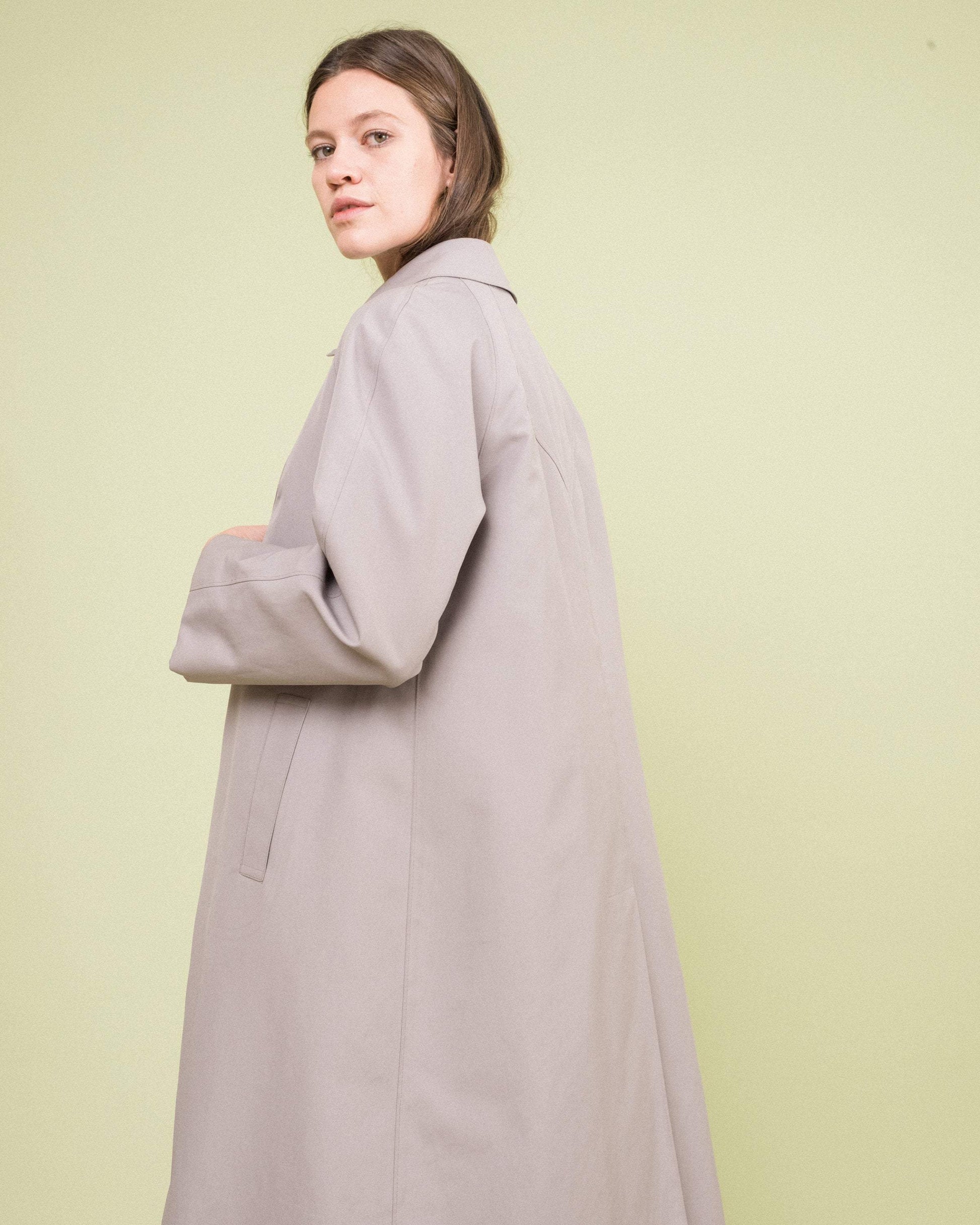 Vintage Silver Grey Trench Coat (S/M)
