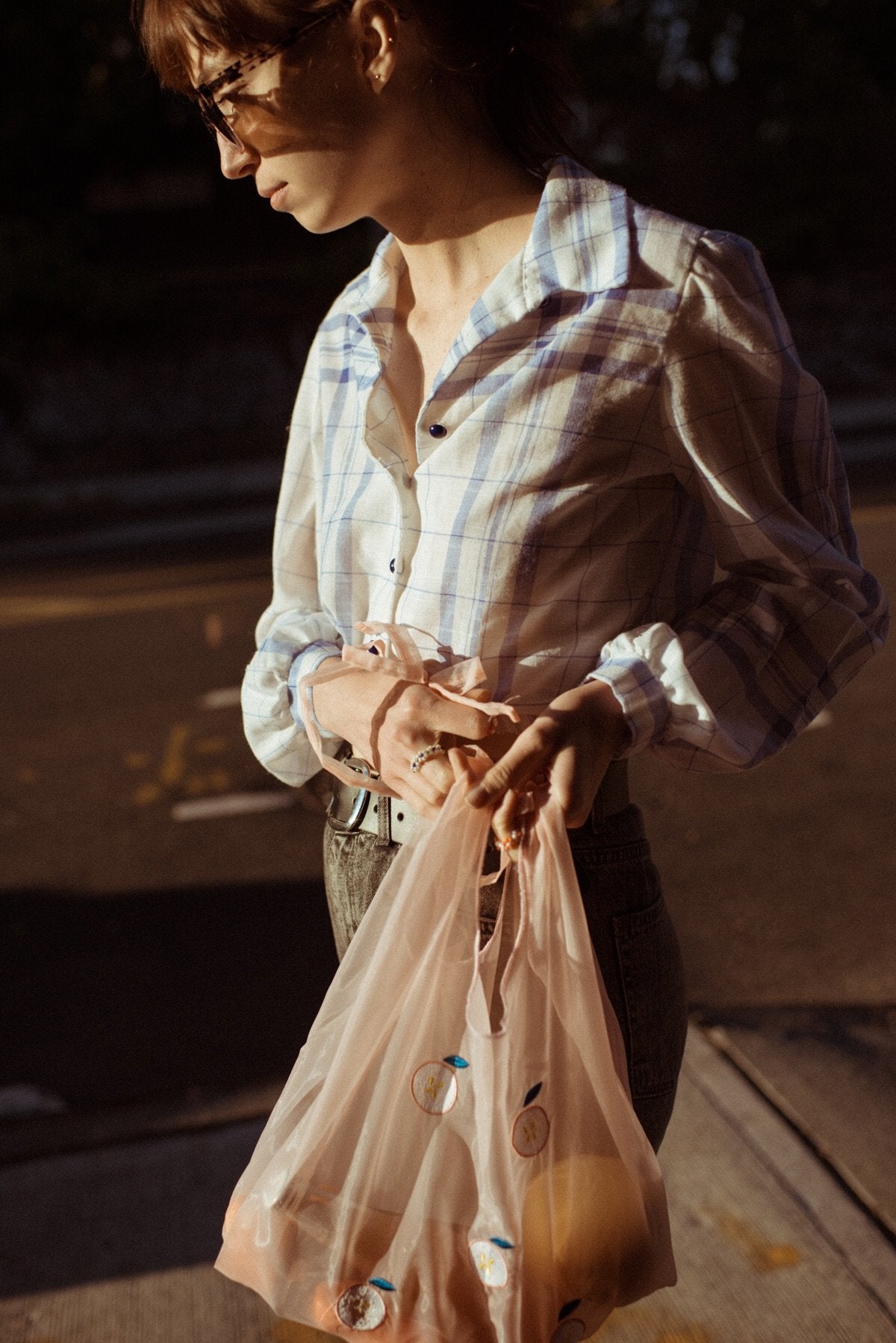 Luxurious Organza Apple Embroidered Tote - Closed Caption | Shop Vintage + Handmade. Always Sustainable. Never Wasteful.